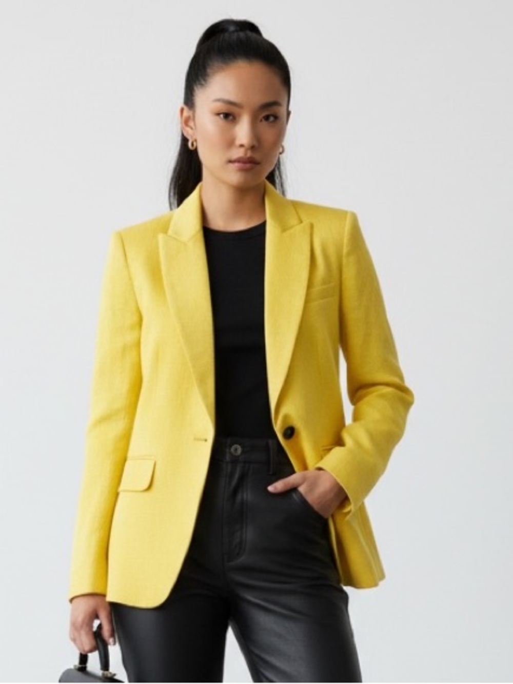 Veronica Beard Yellow Single Button Blazer (Dickey zip in compatible) | Size 6